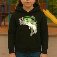 Largemouth Bass Swimming Kids Hoodie thumb 3