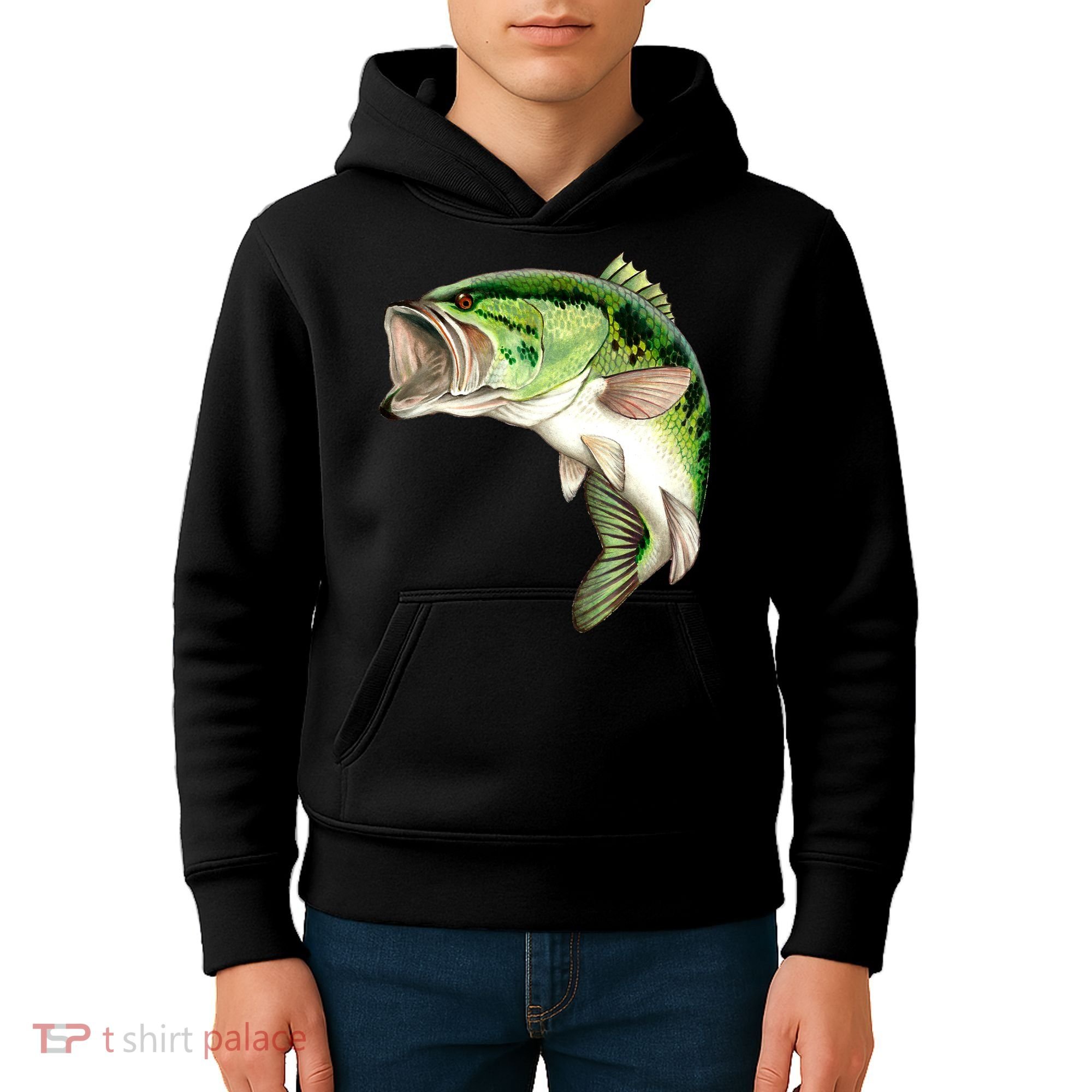 Largemouth Bass Swimming Kids Hoodie