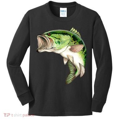 Largemouth Bass Swimming Kids Long Sleeve Shirt