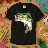 Largemouth Bass Swimming Kids T-Shirt thumb 3