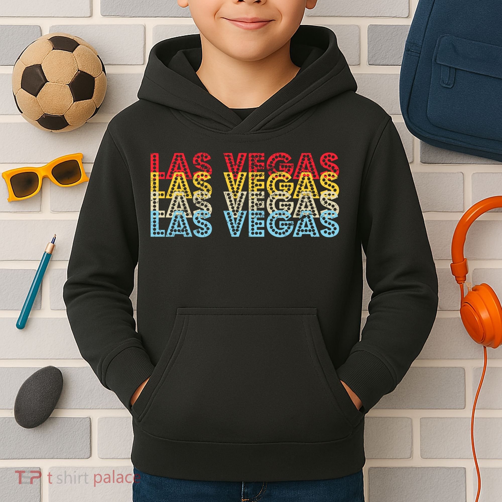 Las Vegas Classic Retro Logo Kids Hoodie