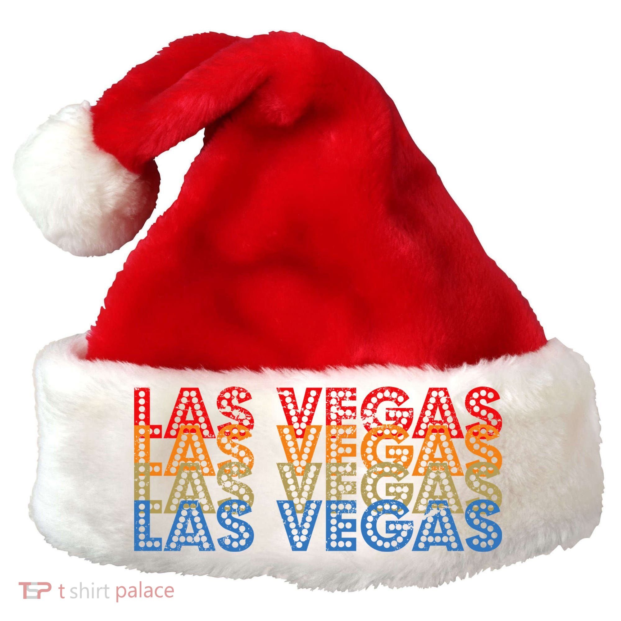 Las Vegas Classic Retro Logo Santa Hat