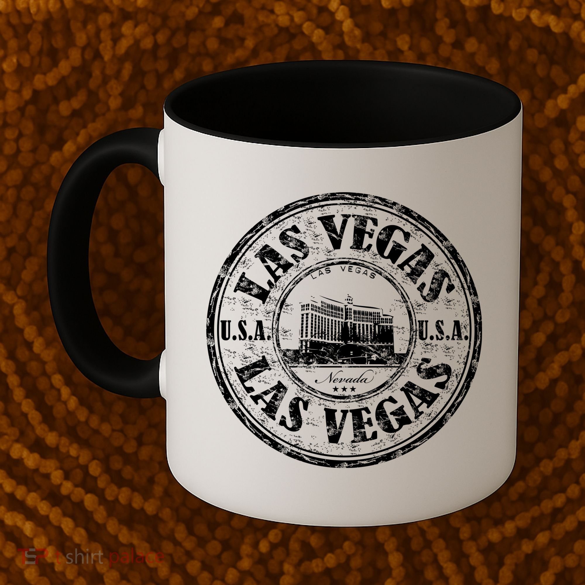 Las Vegas Distressed Circle Coffee Mug