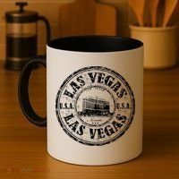 Las Vegas Distressed Circle Coffee Mug thumb 4