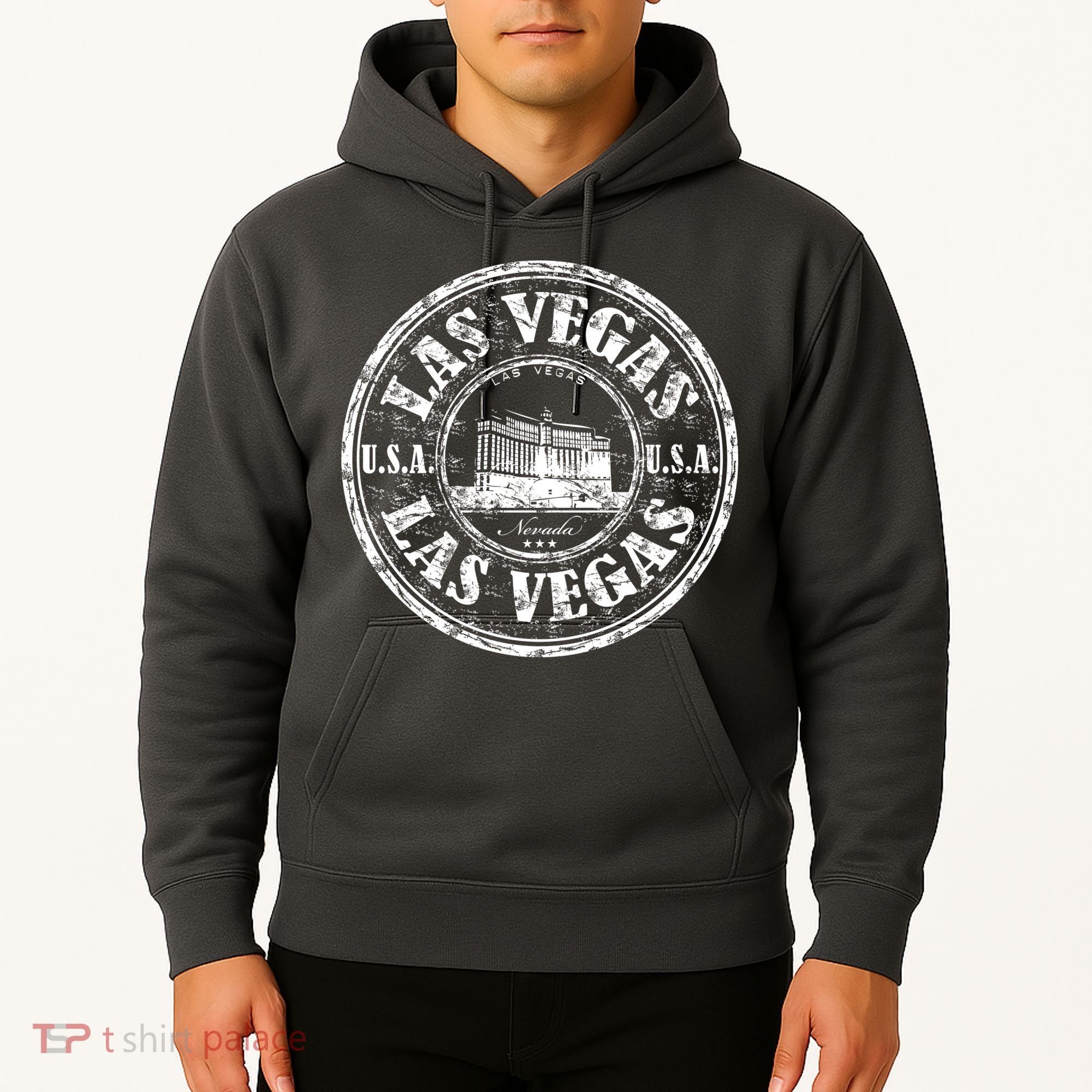Las Vegas Distressed Circle Hoodie