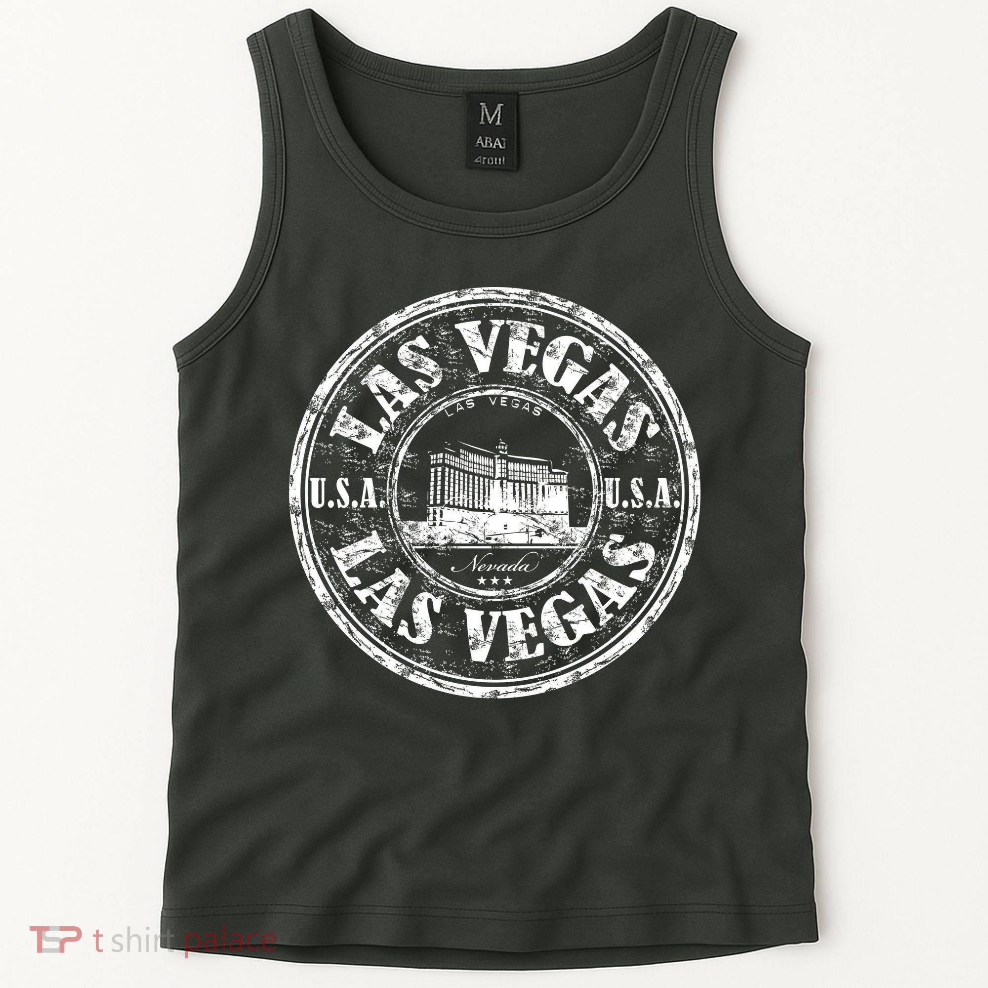 Las Vegas Distressed Circle Tank Top