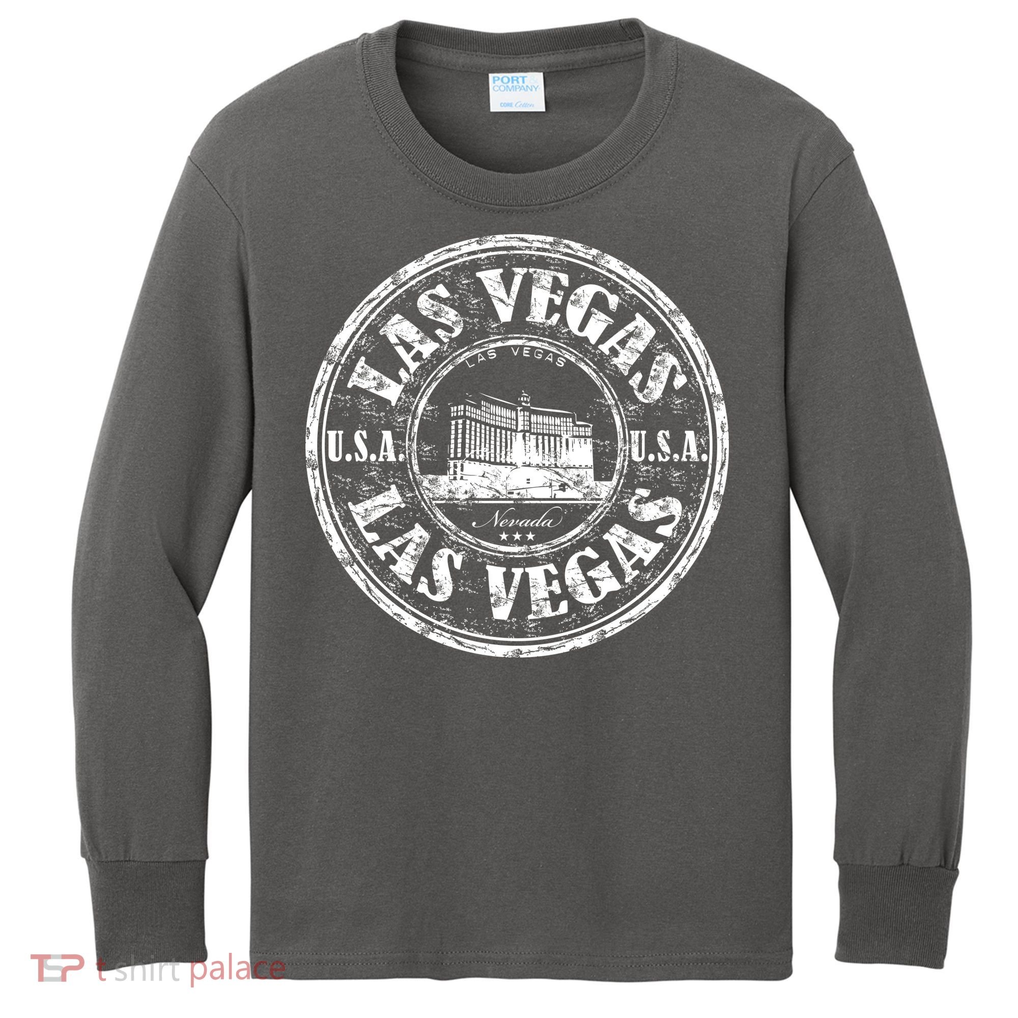 Las Vegas Distressed Circle Kids Long Sleeve Shirt