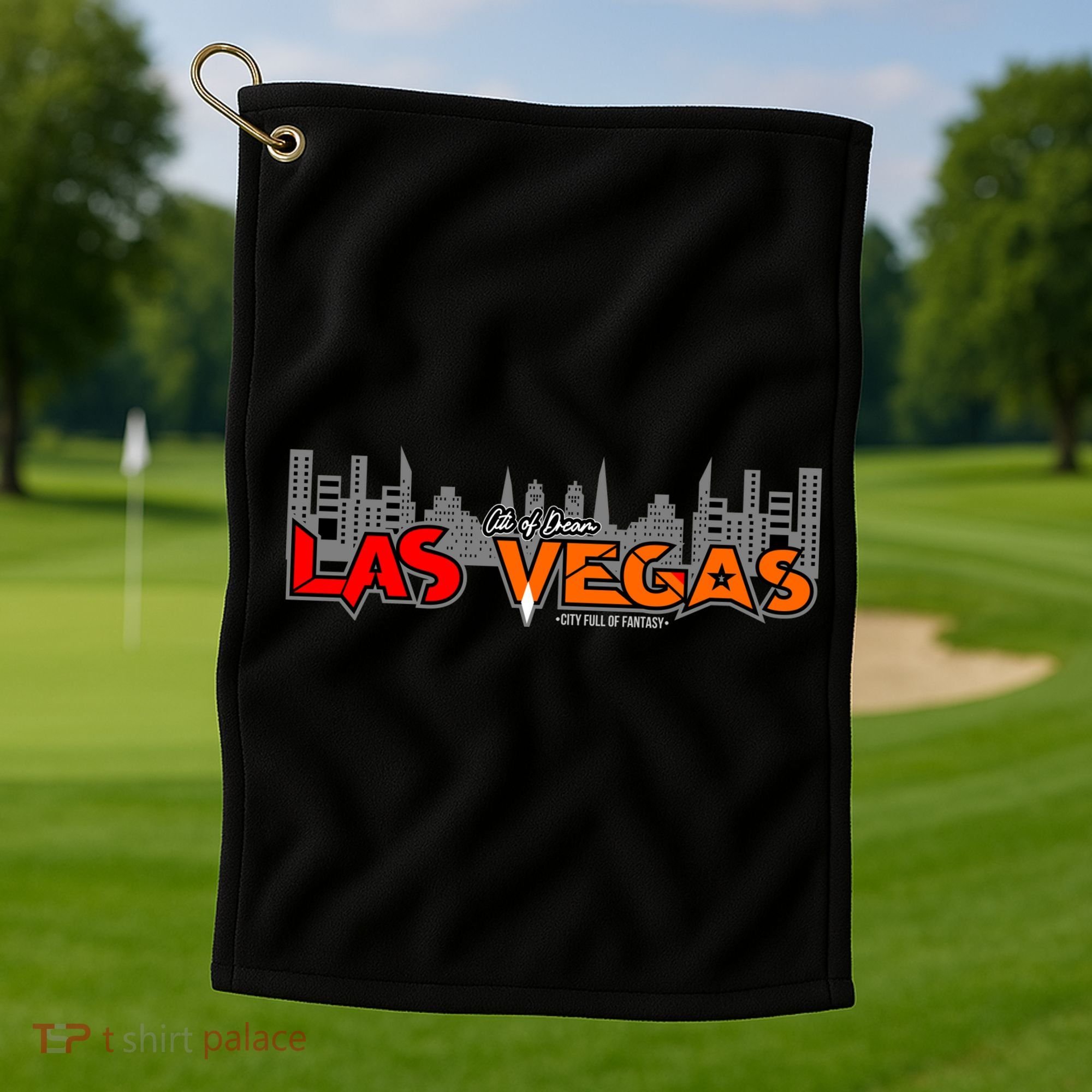 Las Vegas Graffiti Skyline Golf Towel