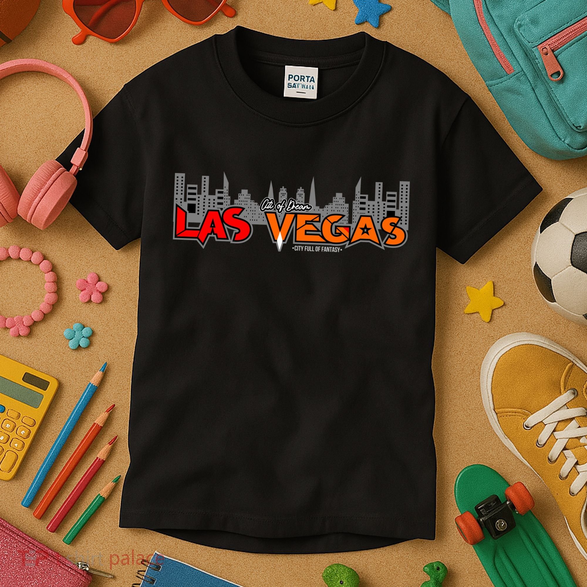 Las Vegas Graffiti Skyline Kids T-Shirt
