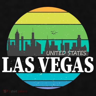 Las Vegas Retro Skyline Ladies PosiCharge Tri-Blend Wicking Tank