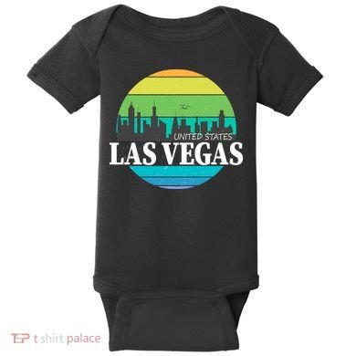 Las Vegas Retro Skyline Baby Bodysuit