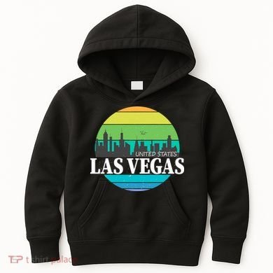 Las Vegas Retro Skyline Kids Hoodie