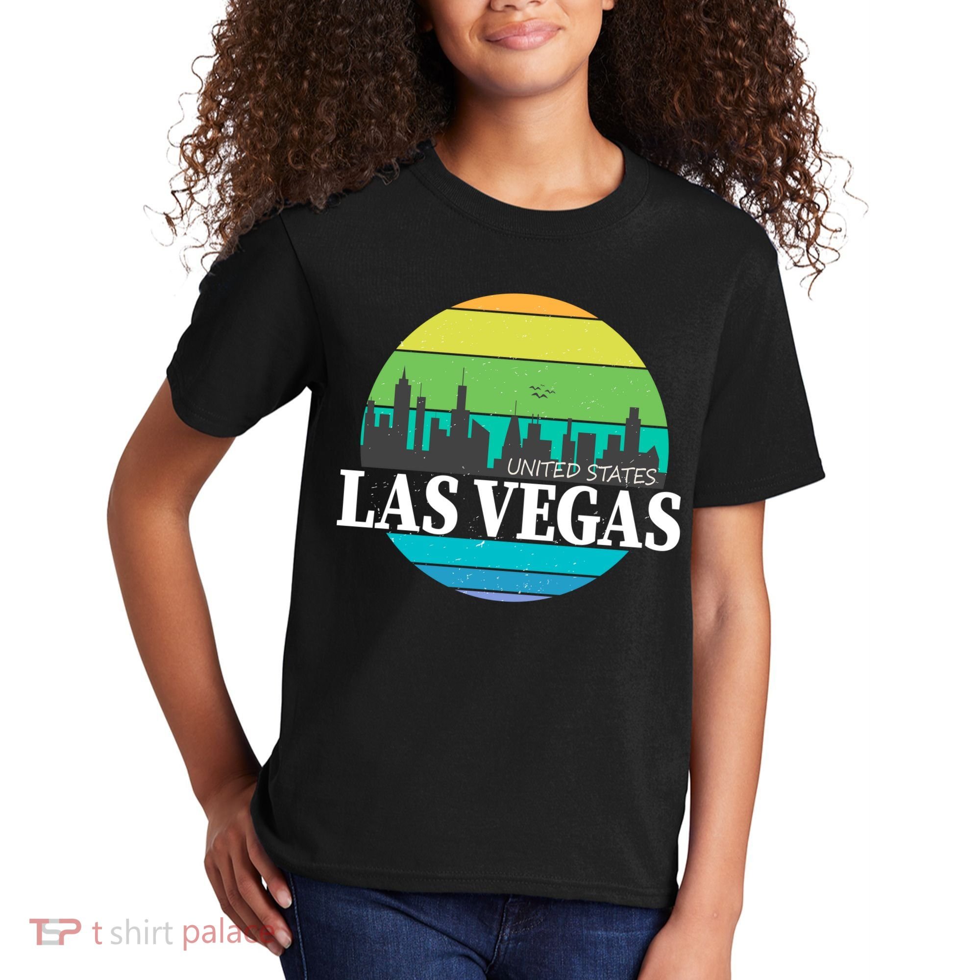 Las Vegas Retro Skyline Kids T-Shirt