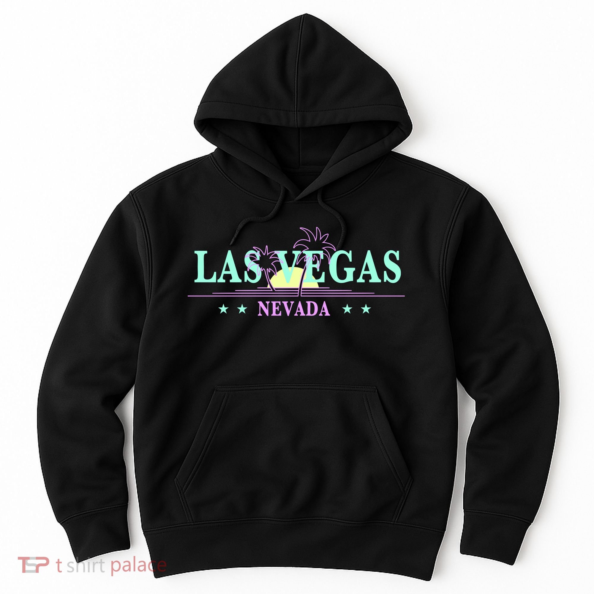 Las Vegas Retro Sunset Palm Trees Hoodie