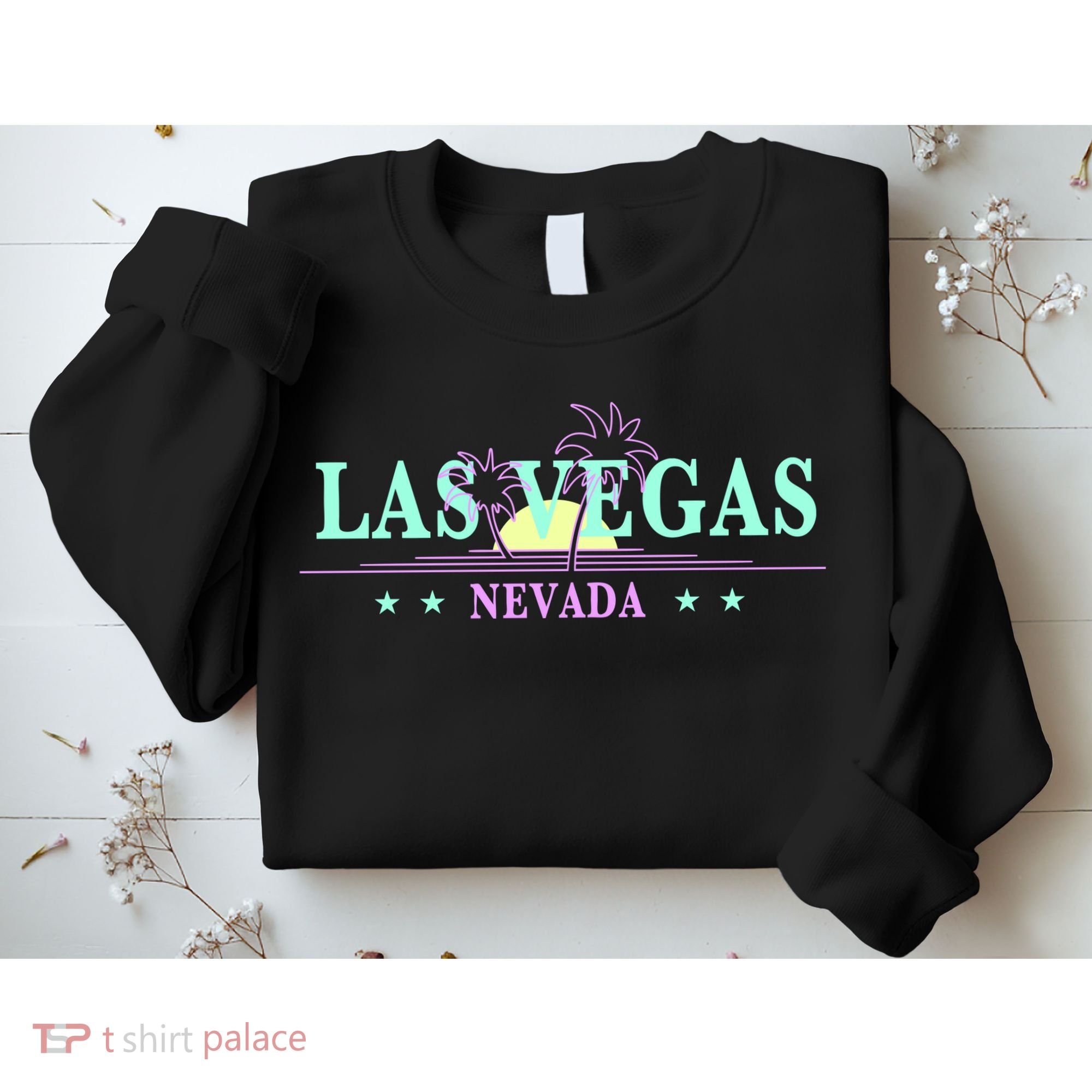 Las Vegas Retro Sunset Palm Trees Sweatshirt