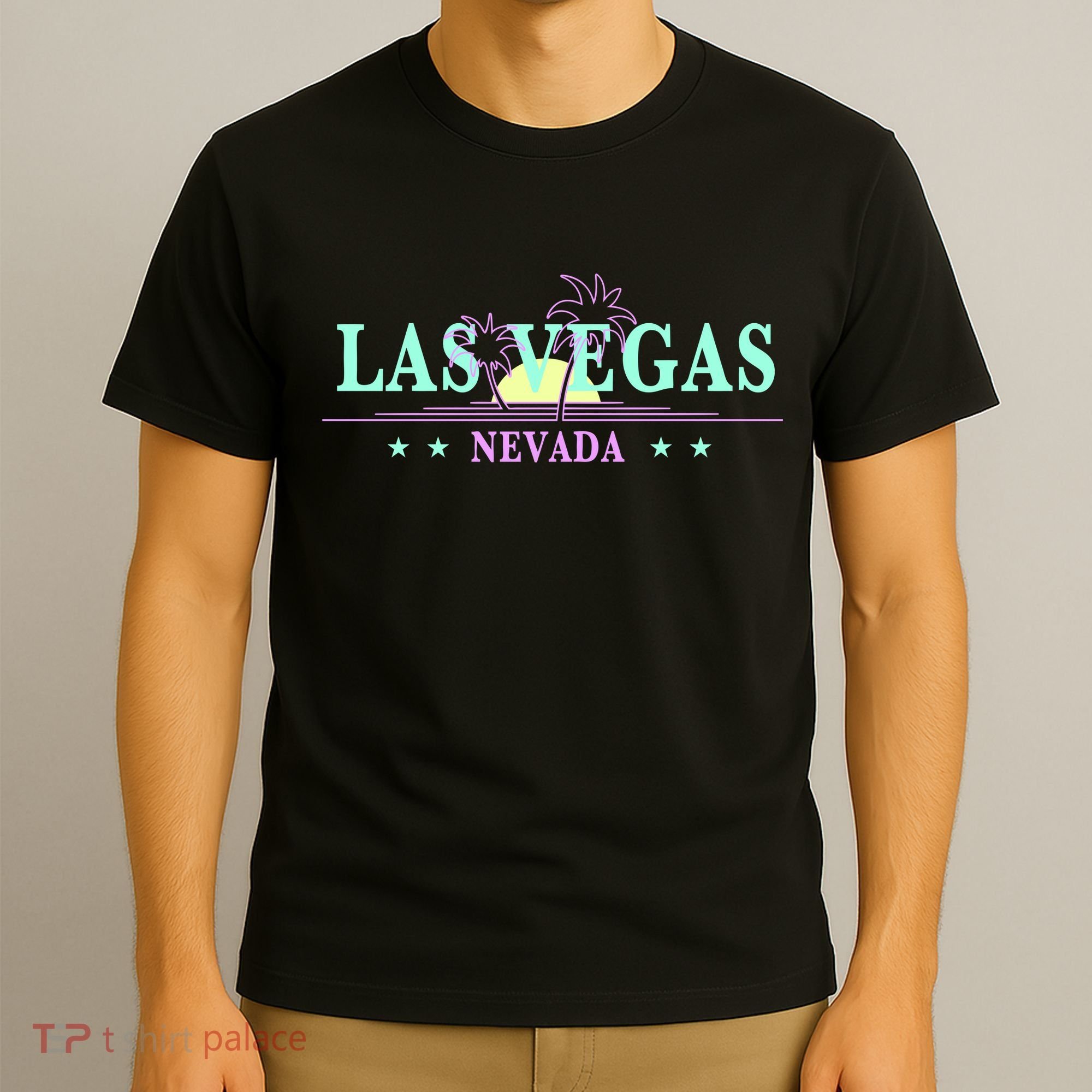 Las Vegas Retro Sunset Palm Trees T-Shirt