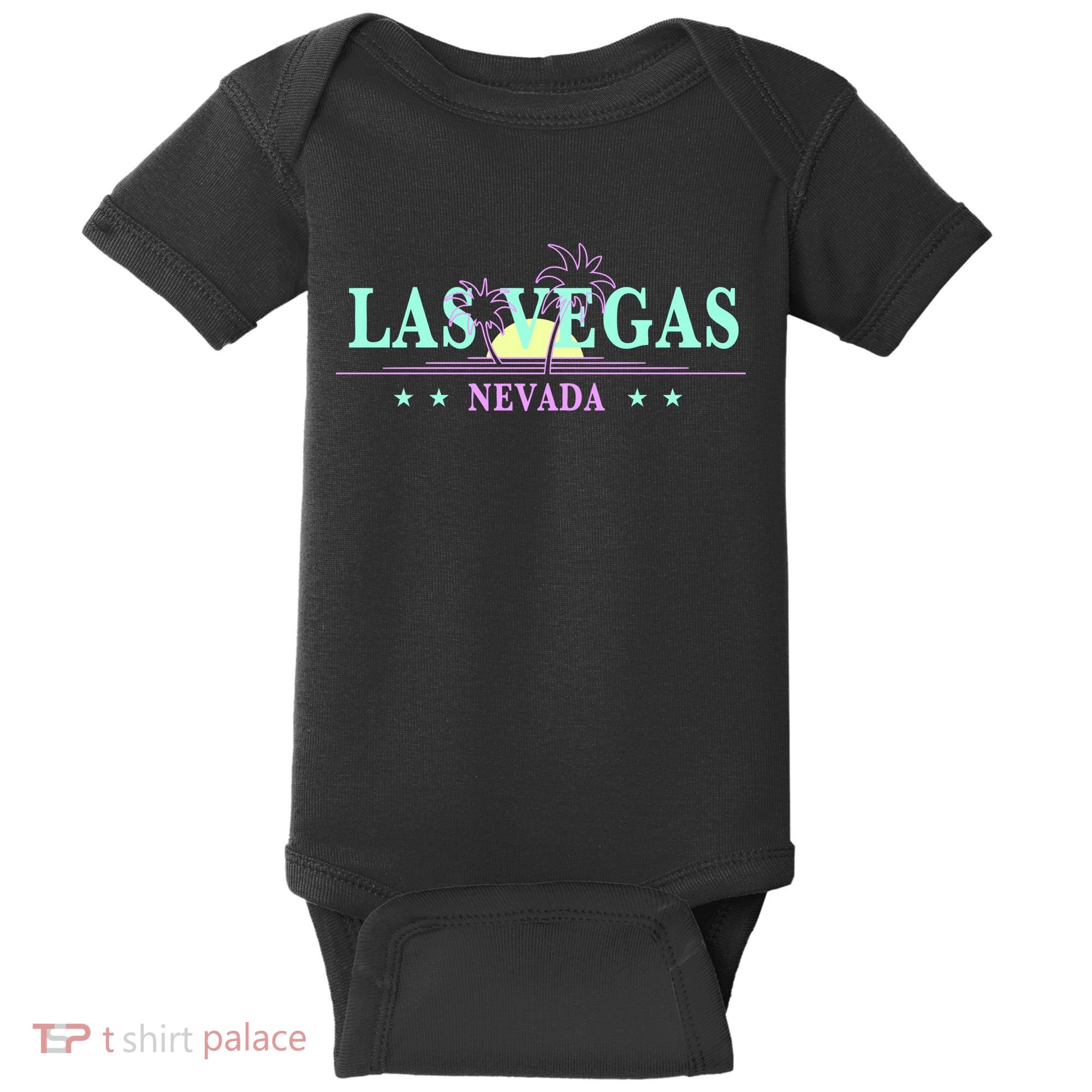 Las Vegas Retro Sunset Palm Trees Baby Bodysuit