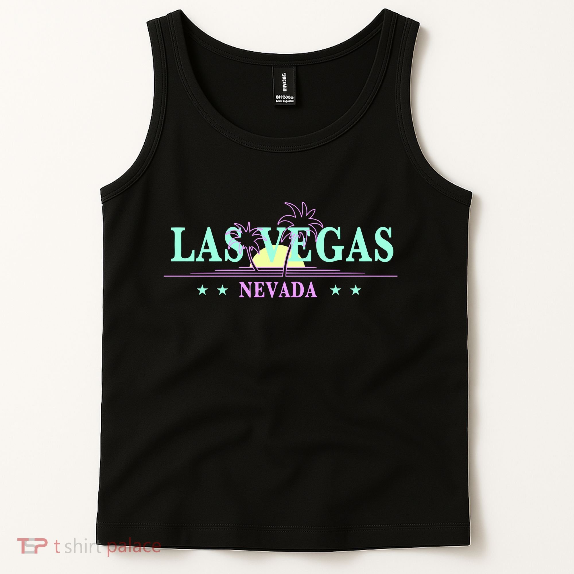 Las Vegas Retro Sunset Palm Trees Tank Top