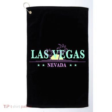 Las Vegas Retro Sunset Palm Trees Golf Towel