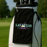 Las Vegas Retro Sunset Palm Trees Golf Towel thumb 2