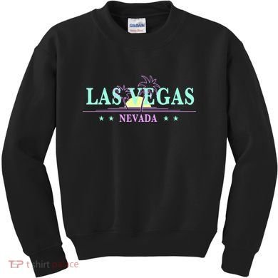 Las Vegas Retro Sunset Palm Trees Kids Sweatshirt