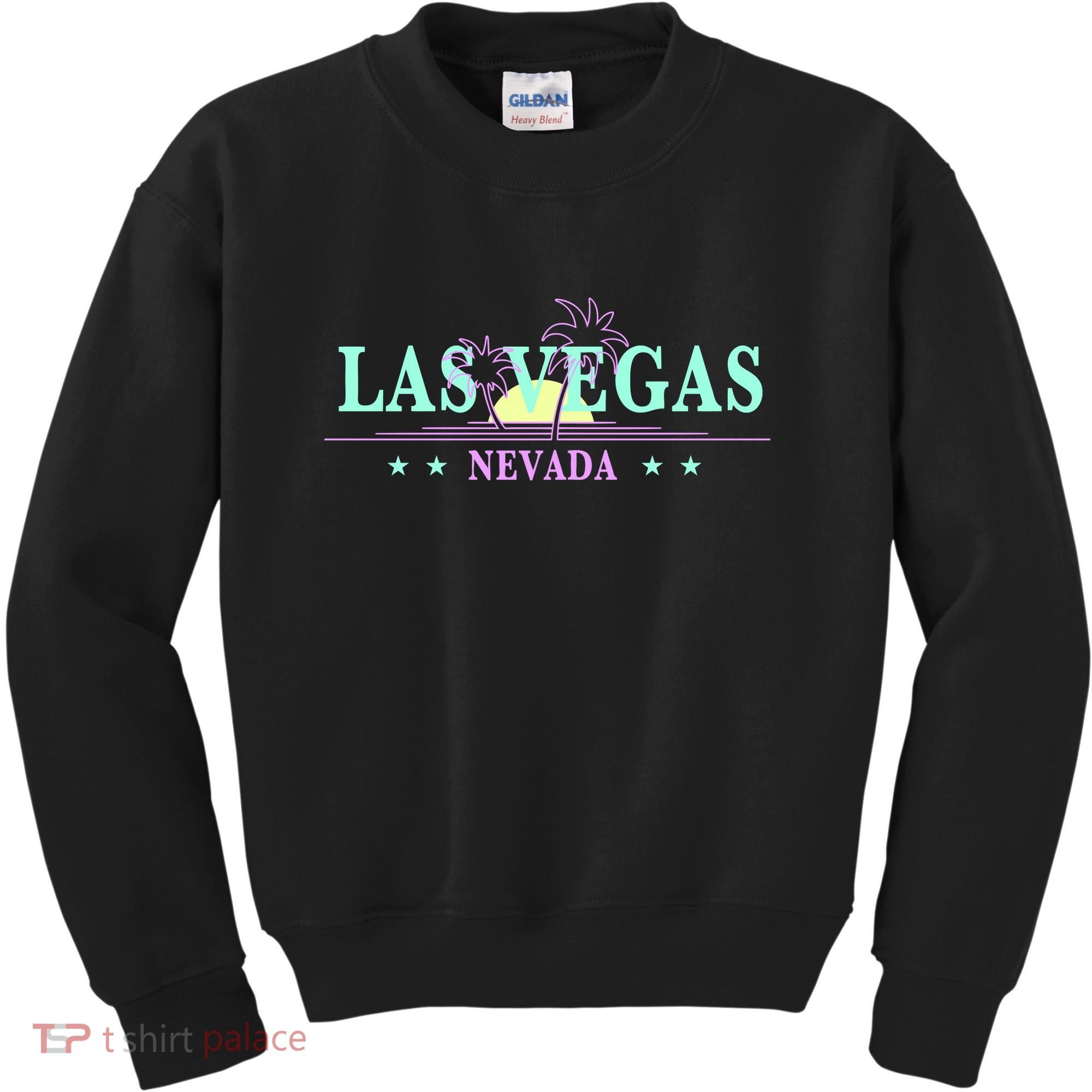 Las Vegas Retro Sunset Palm Trees Kids Sweatshirt