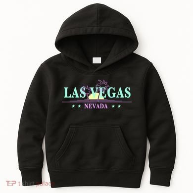 Las Vegas Retro Sunset Palm Trees Kids Hoodie