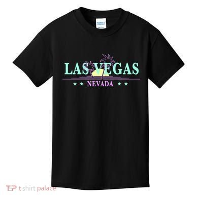 Las Vegas Retro Sunset Palm Trees Kids T-Shirt