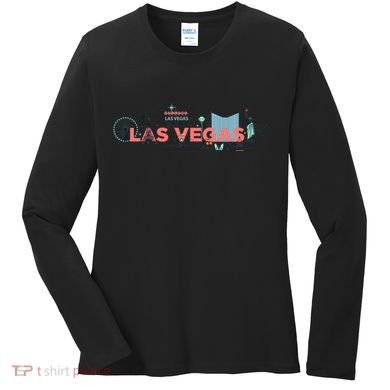 LAS Vegas Sketch Skyline Women's Long Sleeve Shirt