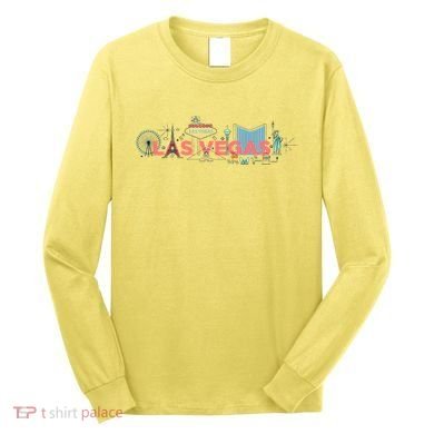 LAS Vegas Sketch Skyline Long Sleeve Shirt