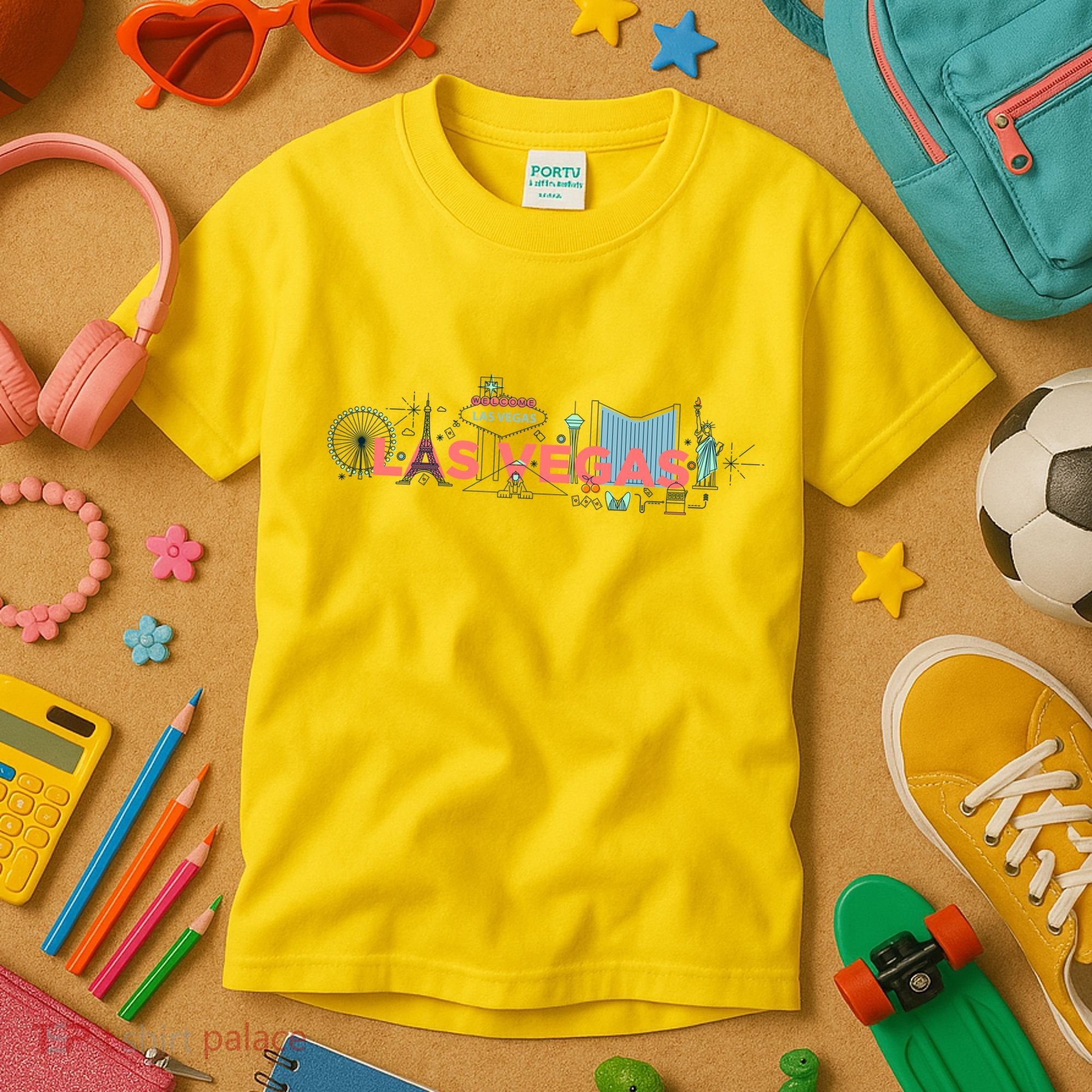 LAS Vegas Sketch Skyline Kids T-Shirt