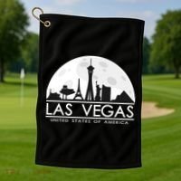 Las Vegas Skyline Golf Towel thumb 1
