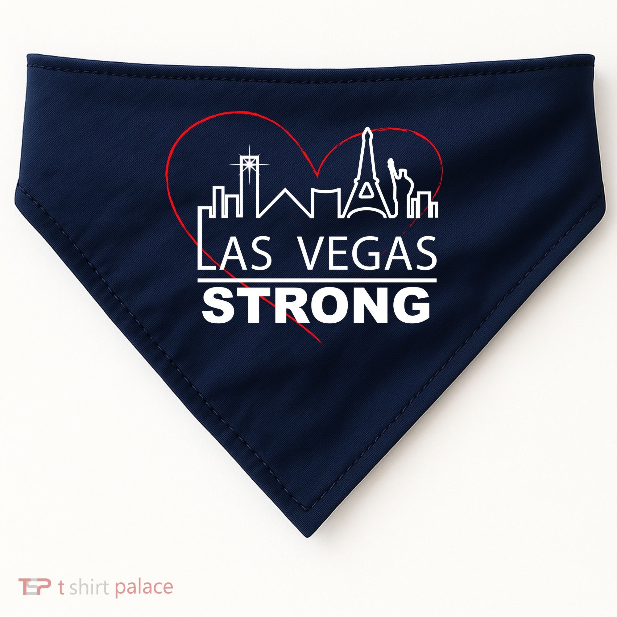 Las Vegas Strong Heart Skyline USA-Made Doggie Bandana