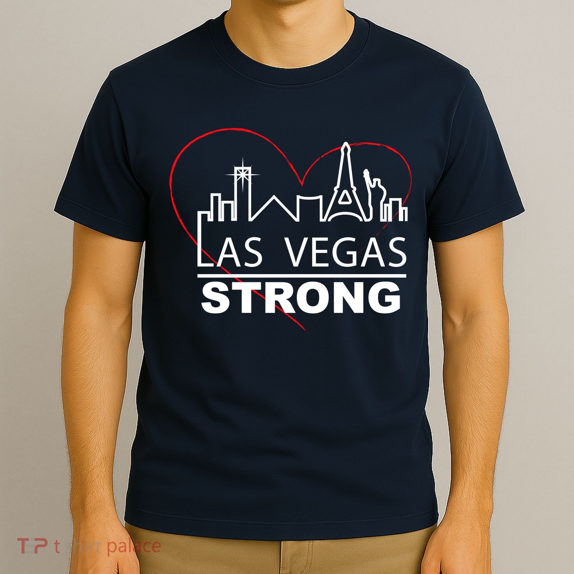 Las Vegas Strong Heart Skyline T-Shirt
