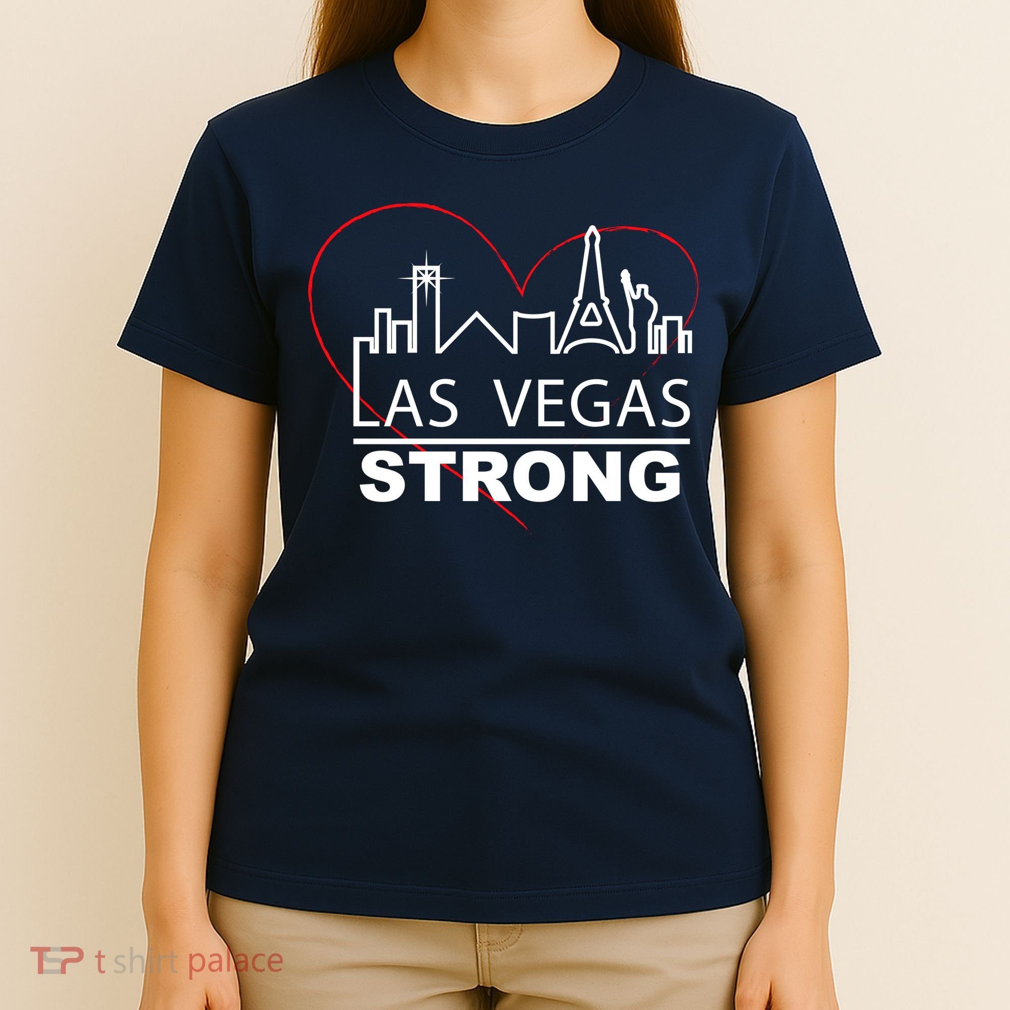 Las Vegas Strong Heart Skyline T-Shirt