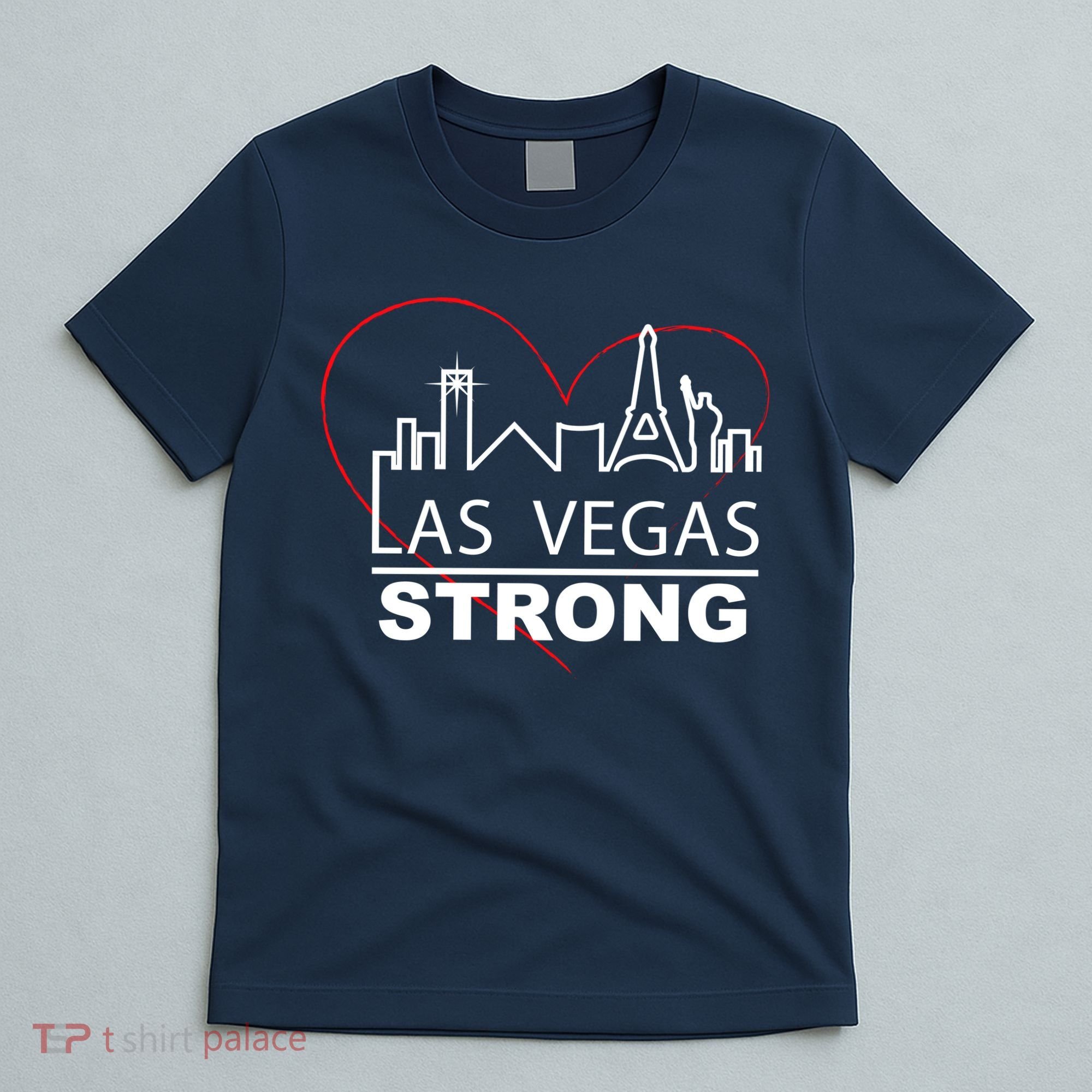 Las Vegas Strong Heart Skyline T-Shirt