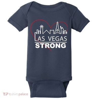 Las Vegas Strong Heart Skyline Baby Bodysuit