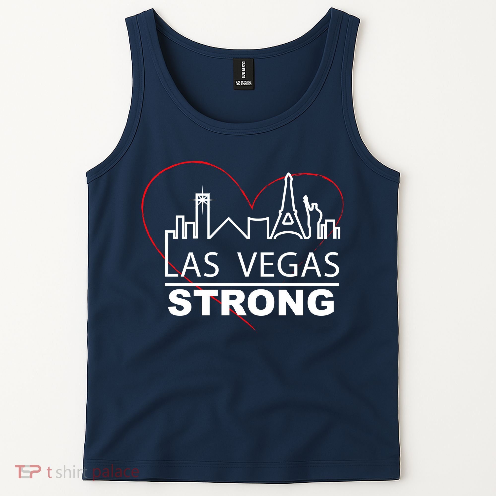 Las Vegas Strong Heart Skyline Tank Top