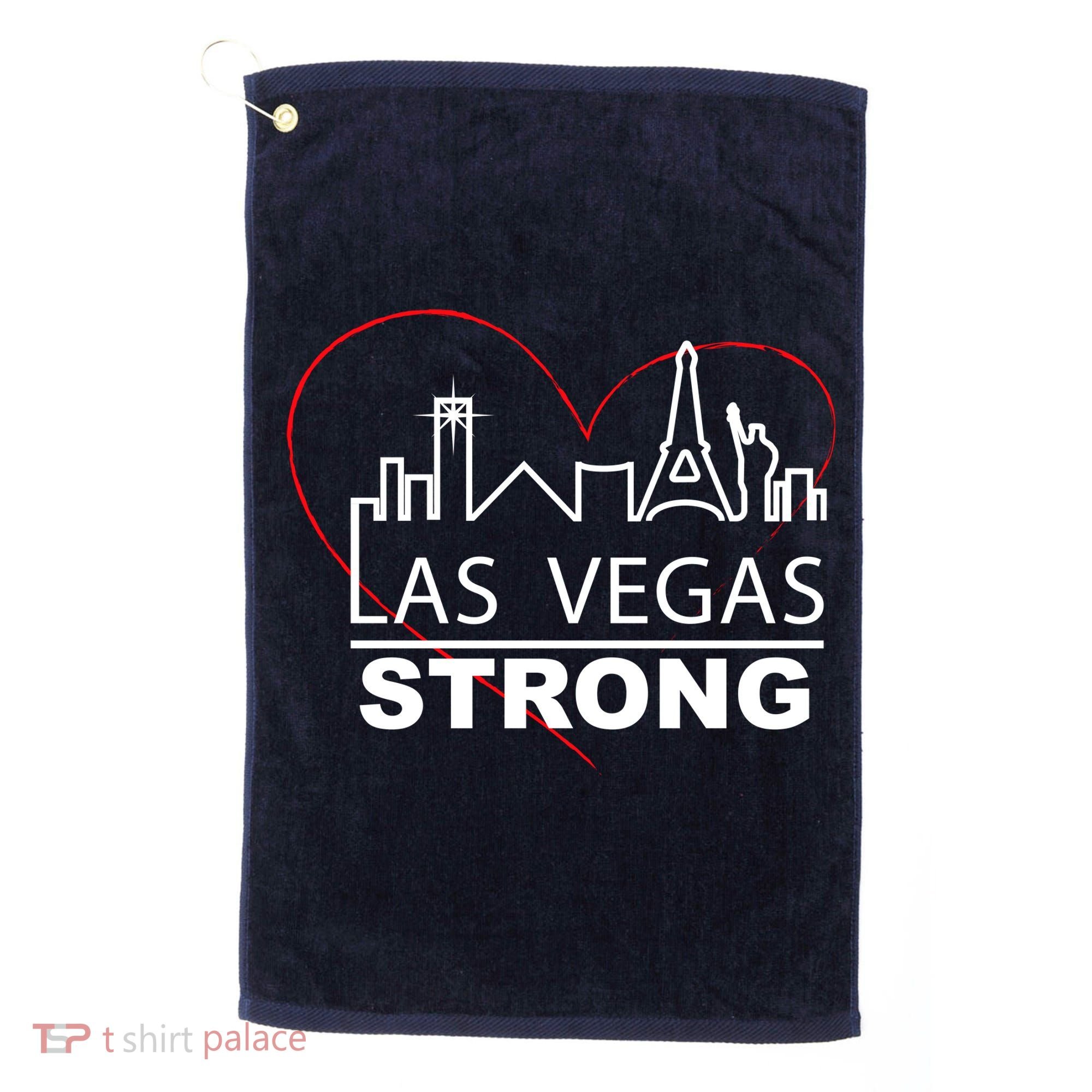Las Vegas Strong Heart Skyline Golf Towel