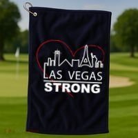 Las Vegas Strong Heart Skyline Golf Towel thumb 1
