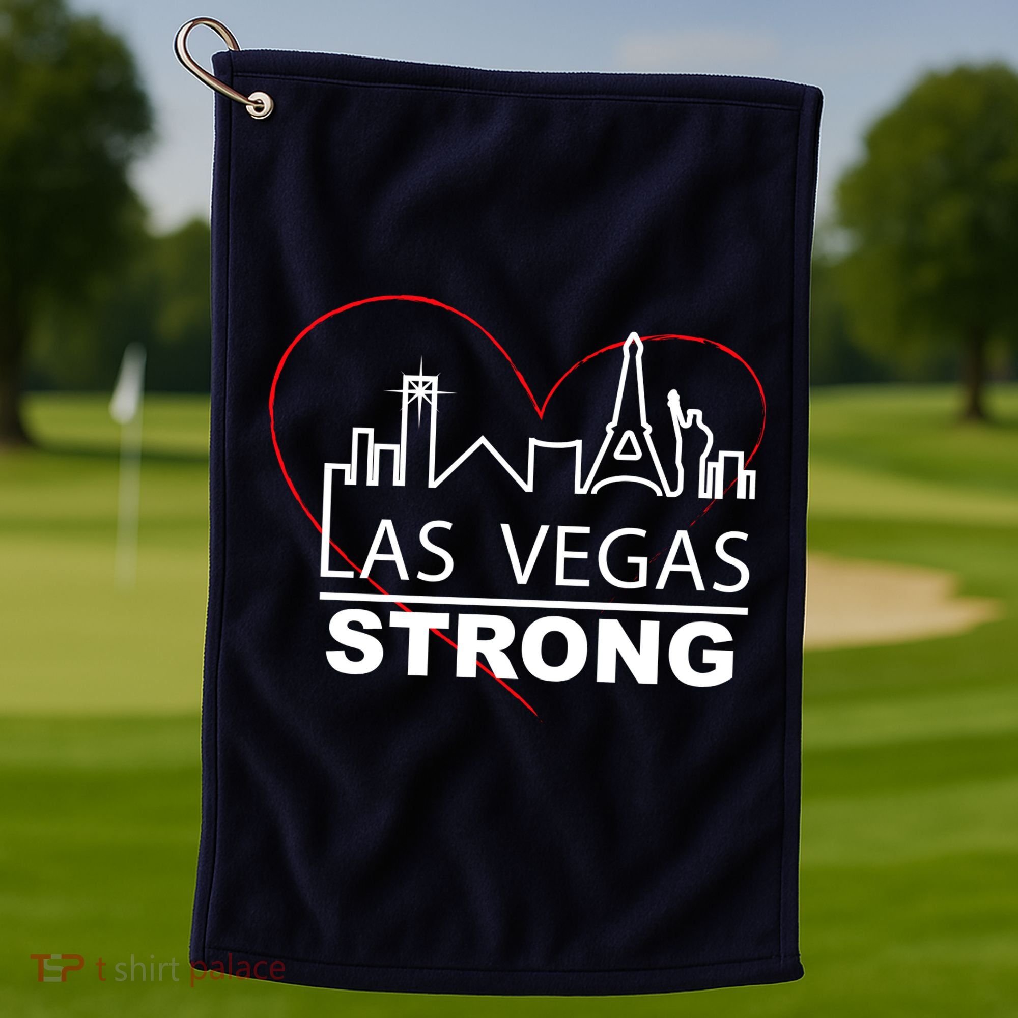 Las Vegas Strong Heart Skyline Golf Towel