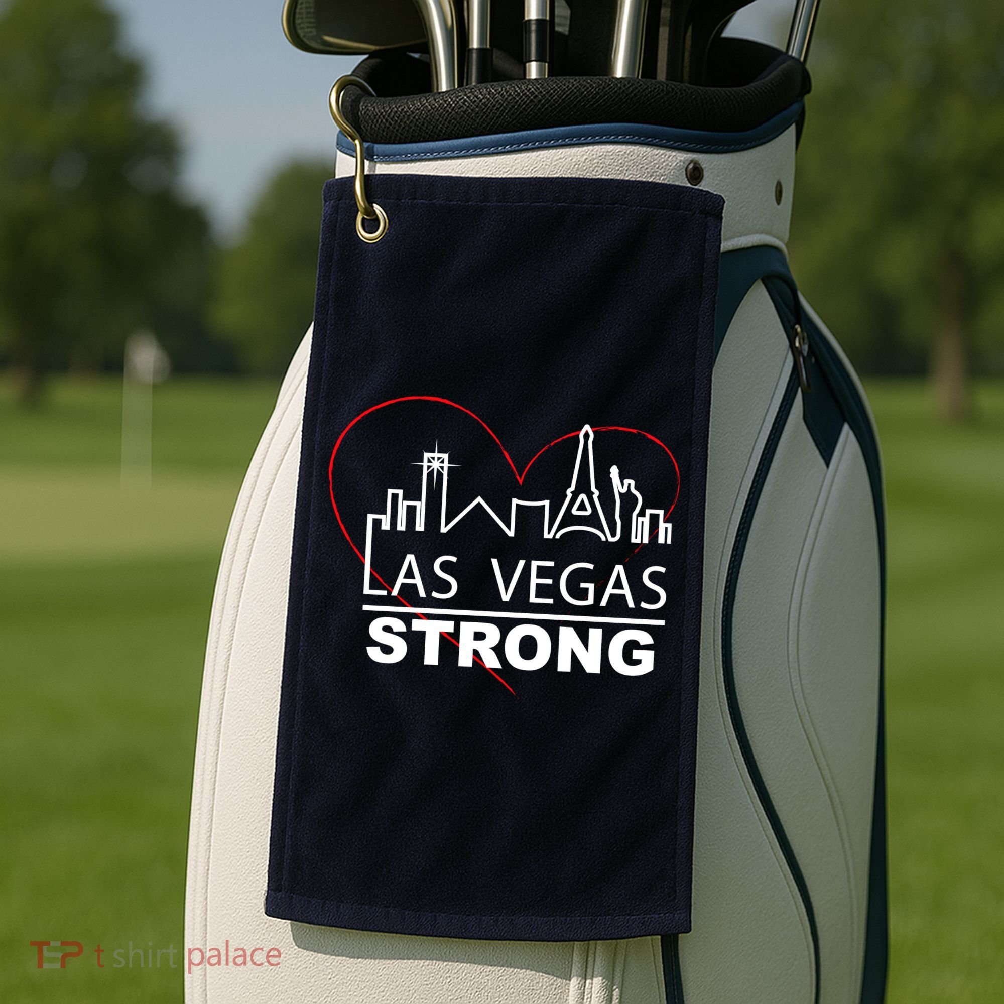 Las Vegas Strong Heart Skyline Golf Towel