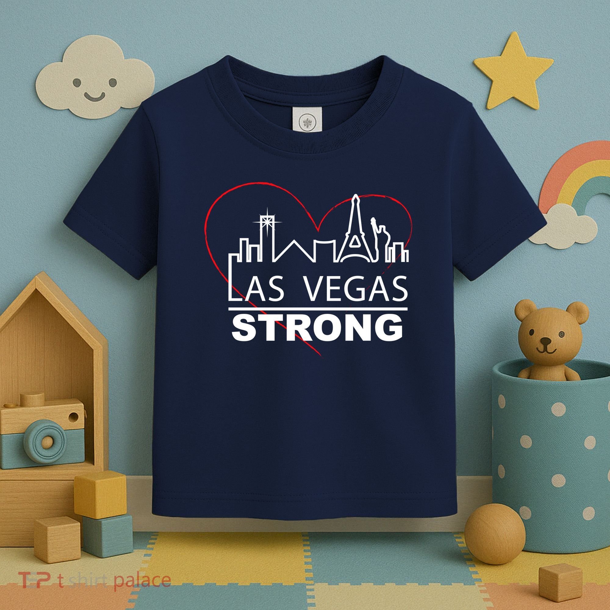 Las Vegas Strong Heart Skyline Toddler T-Shirt