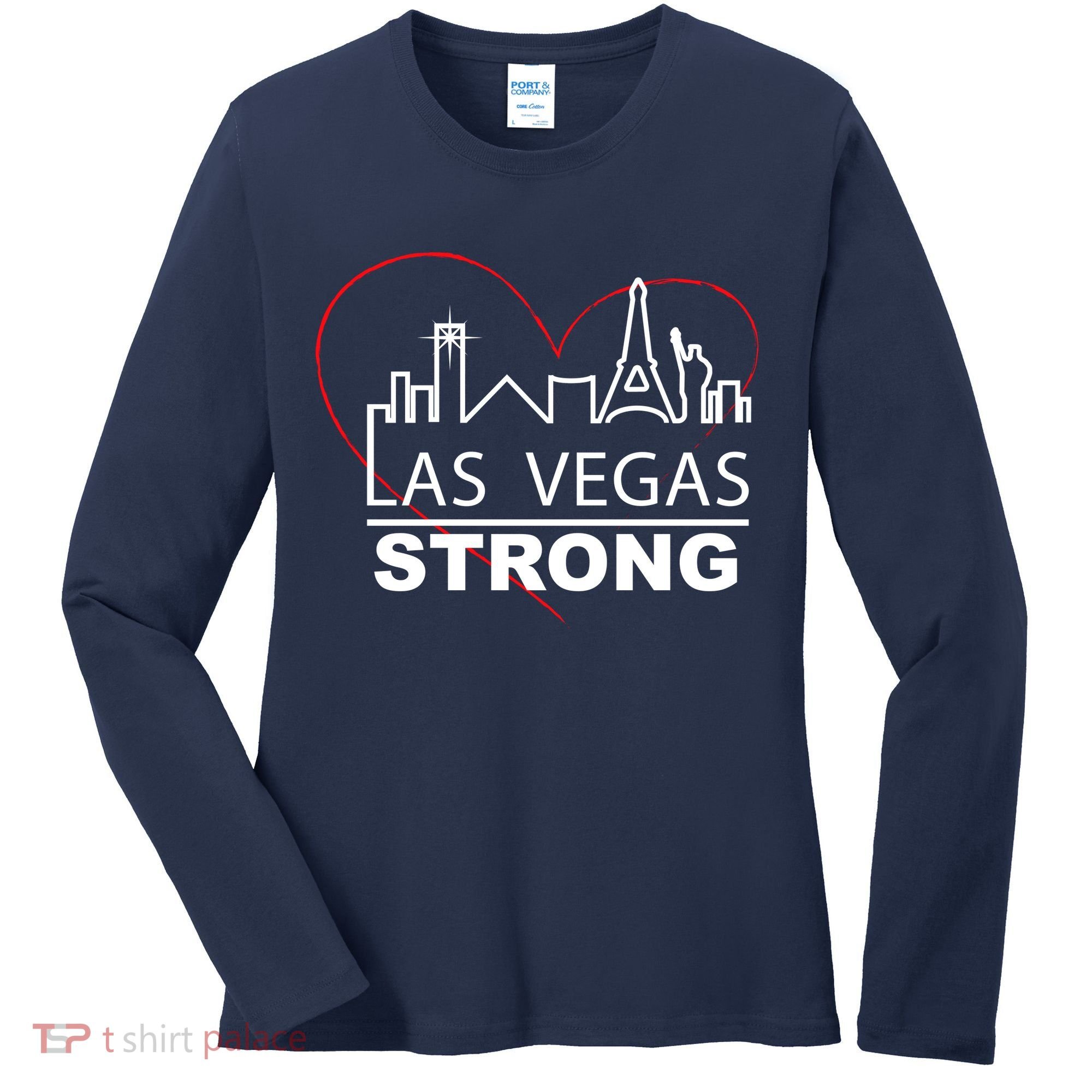 Las Vegas Strong Heart Skyline Women's Long Sleeve Shirt