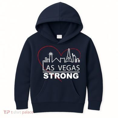 Las Vegas Strong Heart Skyline Kids Hoodie