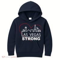Las Vegas Strong Heart Skyline Kids Hoodie thumb 0