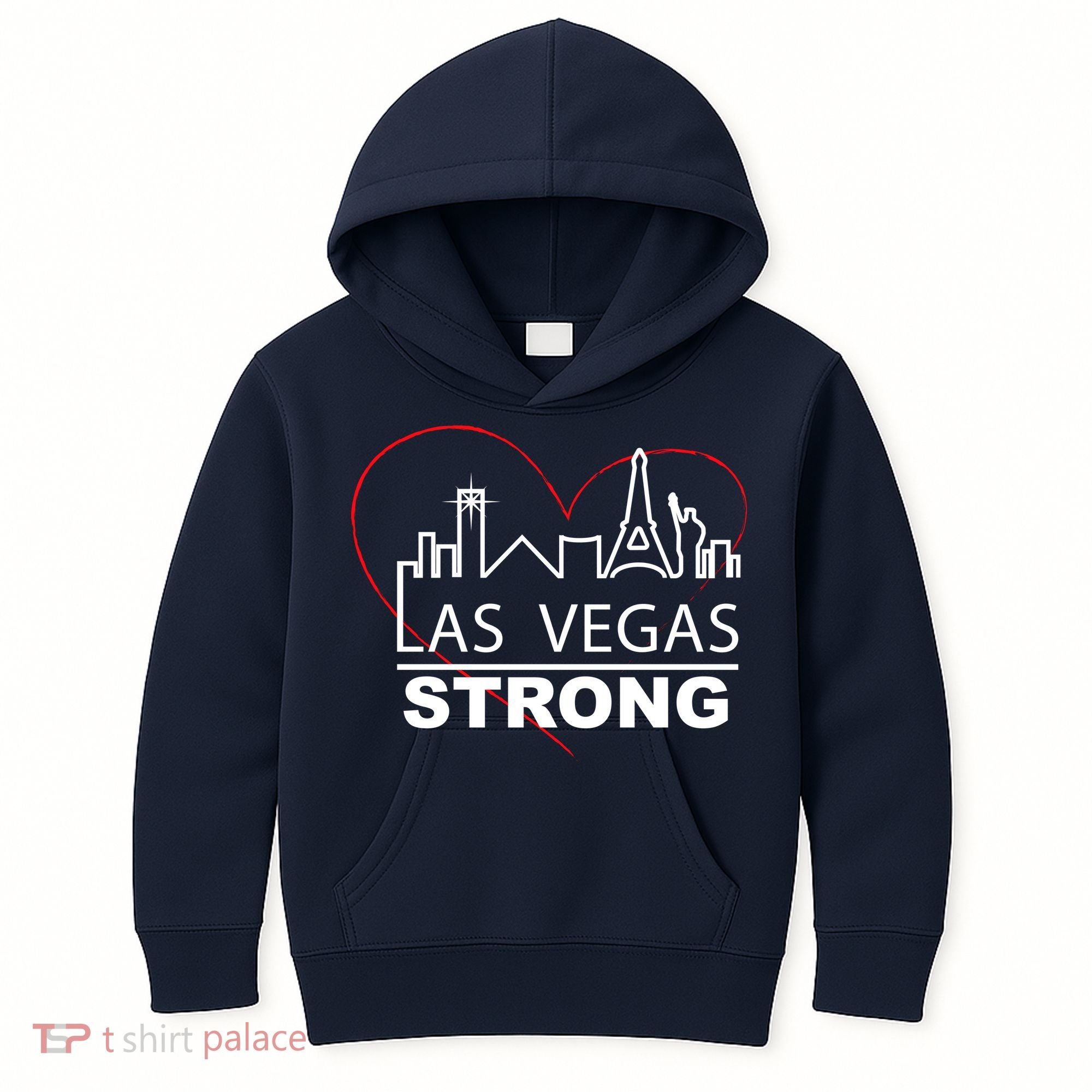 Las Vegas Strong Heart Skyline Kids Hoodie