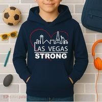 Las Vegas Strong Heart Skyline Kids Hoodie thumb 2