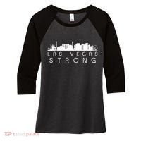 Las Vegas Strong Vegas Skyline Women's Tri-Blend 3/4-Sleeve Raglan Shirt thumb 0
