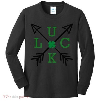 Luck Arrow St Patricks Day, Funny St Patricks Day, St Patricks Day Kids Long Sleeve Shirt